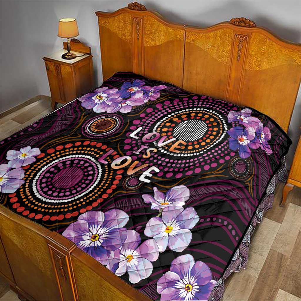 Australia First Nation LGBT - Lesbian Week Quilt Sapphic Violet - Love Is Love - Aussie Hoodie