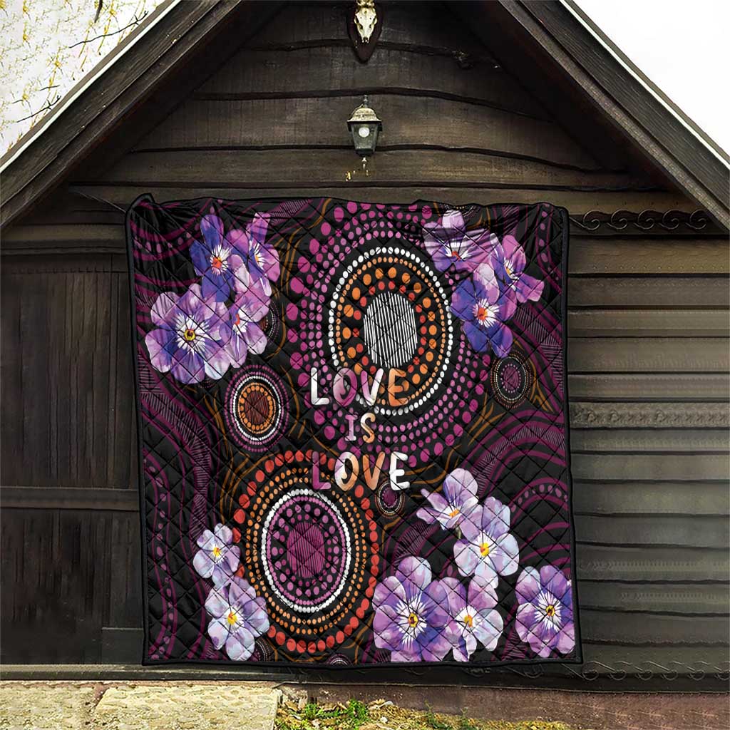 Australia First Nation LGBT - Lesbian Week Quilt Sapphic Violet - Love Is Love - Aussie Hoodie