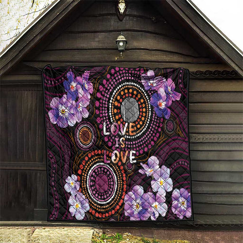 Australia First Nation LGBT - Lesbian Week Quilt Sapphic Violet - Love Is Love - Aussie Hoodie