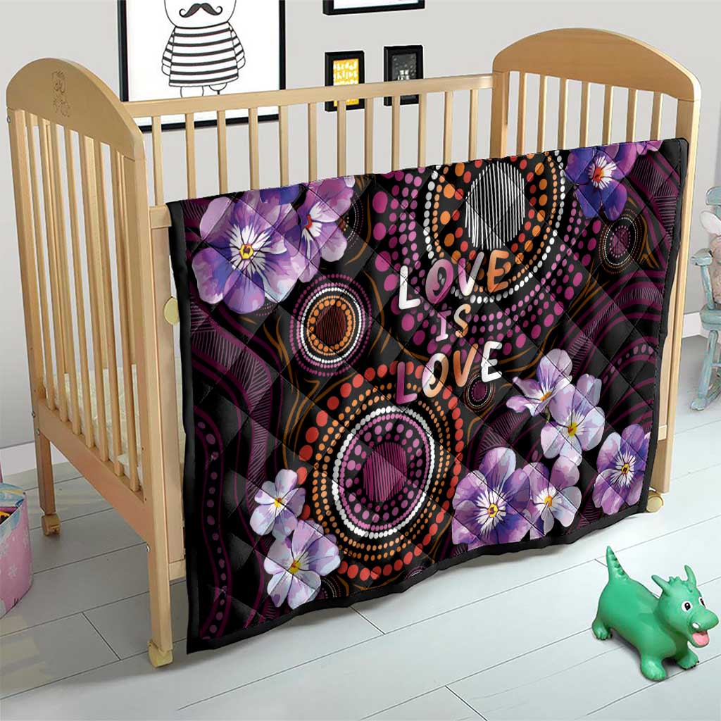 Australia First Nation LGBT - Lesbian Week Quilt Sapphic Violet - Love Is Love - Aussie Hoodie