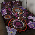 Australia First Nation LGBT - Lesbian Week Quilt Bed Set Sapphic Violet - Love Is Love - Aussie Hoodie