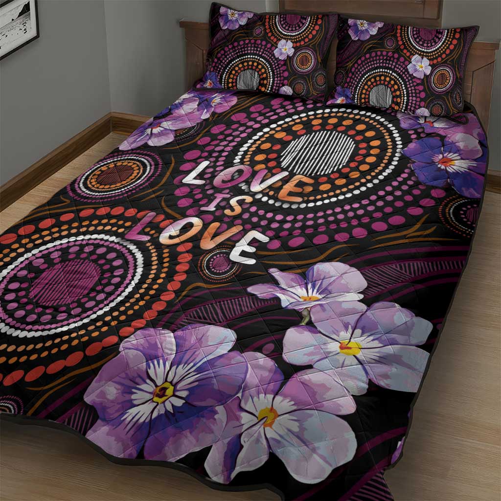 Australia First Nation LGBT - Lesbian Week Quilt Bed Set Sapphic Violet - Love Is Love - Aussie Hoodie