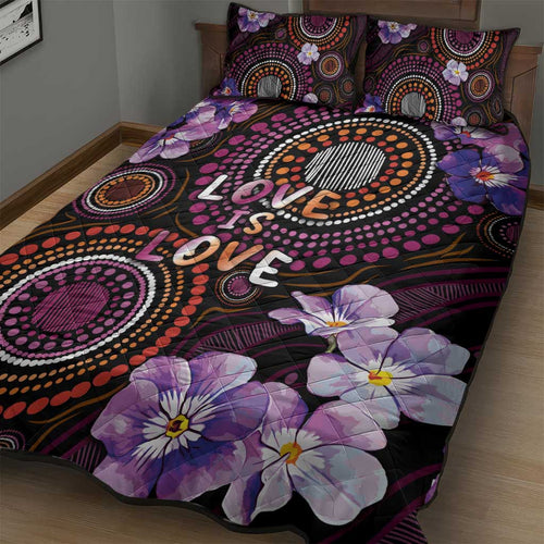 Australia First Nation LGBT - Lesbian Week Quilt Bed Set Sapphic Violet - Love Is Love - Aussie Hoodie