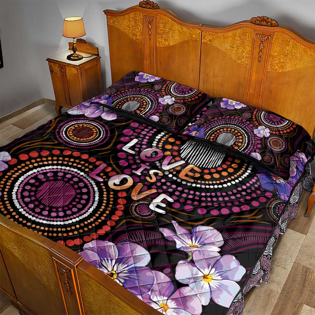 Australia First Nation LGBT - Lesbian Week Quilt Bed Set Sapphic Violet - Love Is Love - Aussie Hoodie