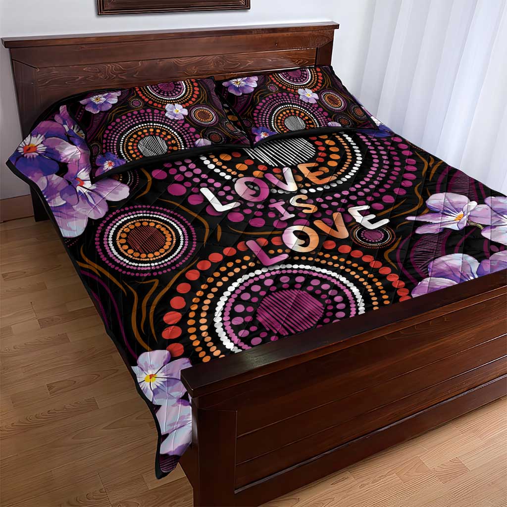 Australia First Nation LGBT - Lesbian Week Quilt Bed Set Sapphic Violet - Love Is Love - Aussie Hoodie