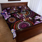 Australia First Nation LGBT - Lesbian Week Quilt Bed Set Sapphic Violet - Love Is Love - Aussie Hoodie