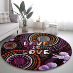Australia First Nation LGBT - Lesbian Week Round Carpet Sapphic Violet - Love Is Love - Aussie Hoodie
