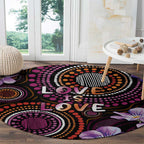 Australia First Nation LGBT - Lesbian Week Round Carpet Sapphic Violet - Love Is Love - Aussie Hoodie