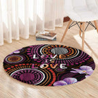 Australia First Nation LGBT - Lesbian Week Round Carpet Sapphic Violet - Love Is Love - Aussie Hoodie