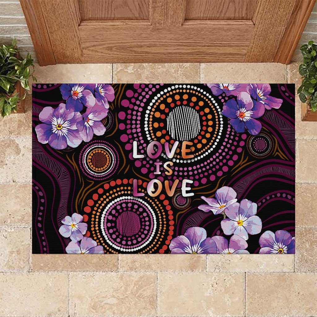 Australia First Nation LGBT - Lesbian Week Rubber Doormat Sapphic Violet - Love Is Love - Aussie Hoodie