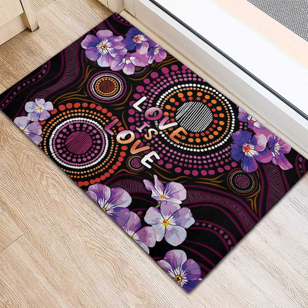 Australia First Nation LGBT - Lesbian Week Rubber Doormat Sapphic Violet - Love Is Love - Aussie Hoodie