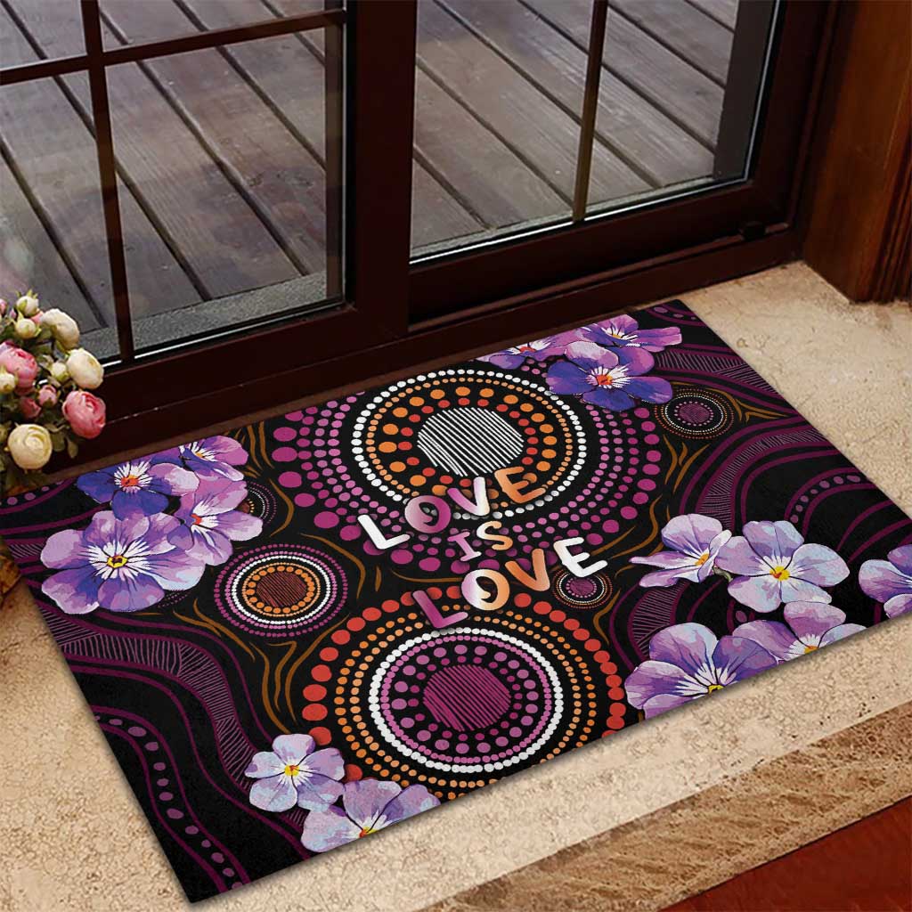 Australia First Nation LGBT - Lesbian Week Rubber Doormat Sapphic Violet - Love Is Love - Aussie Hoodie