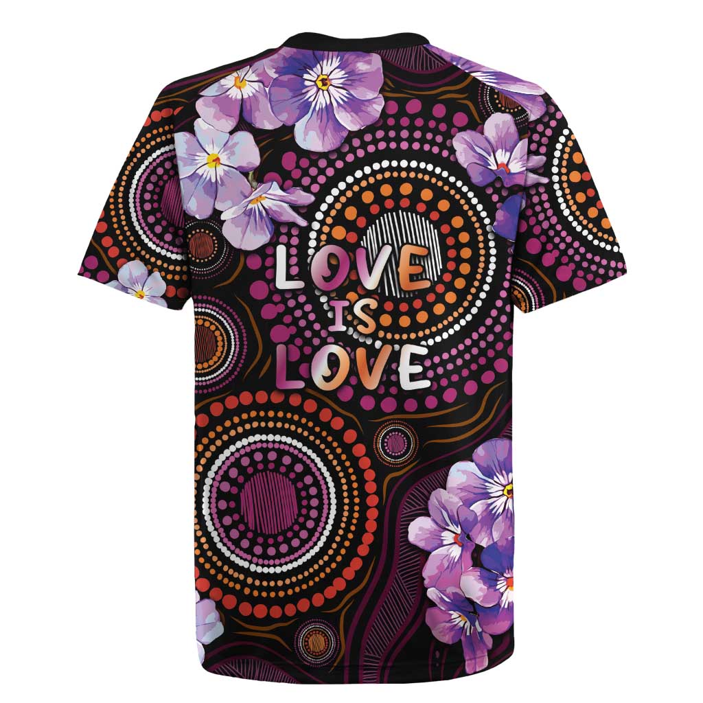 Australia First Nation LGBT - Lesbian Week Rugby Jersey Sapphic Violet - Love Is Love - Aussie Hoodie