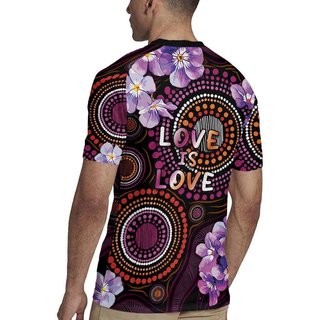 Australia First Nation LGBT - Lesbian Week Rugby Jersey Sapphic Violet - Love Is Love - Aussie Hoodie