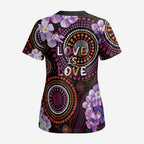 Australia First Nation LGBT - Lesbian Week Scrub Top Sapphic Violet - Love Is Love - Aussie Hoodie