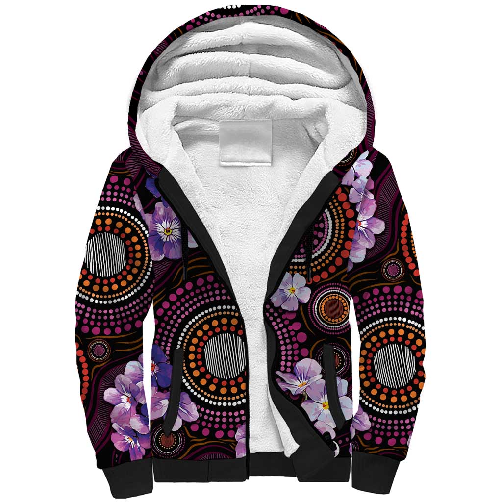 Australia First Nation LGBT - Lesbian Week Sherpa Hoodie Sapphic Violet - Love Is Love - Aussie Hoodie