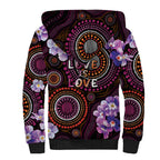 Australia First Nation LGBT - Lesbian Week Sherpa Hoodie Sapphic Violet - Love Is Love - Aussie Hoodie