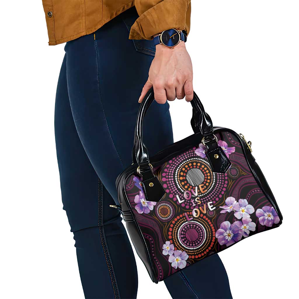 Australia First Nation LGBT - Lesbian Week Shoulder Handbag Sapphic Violet - Love Is Love - Aussie Hoodie