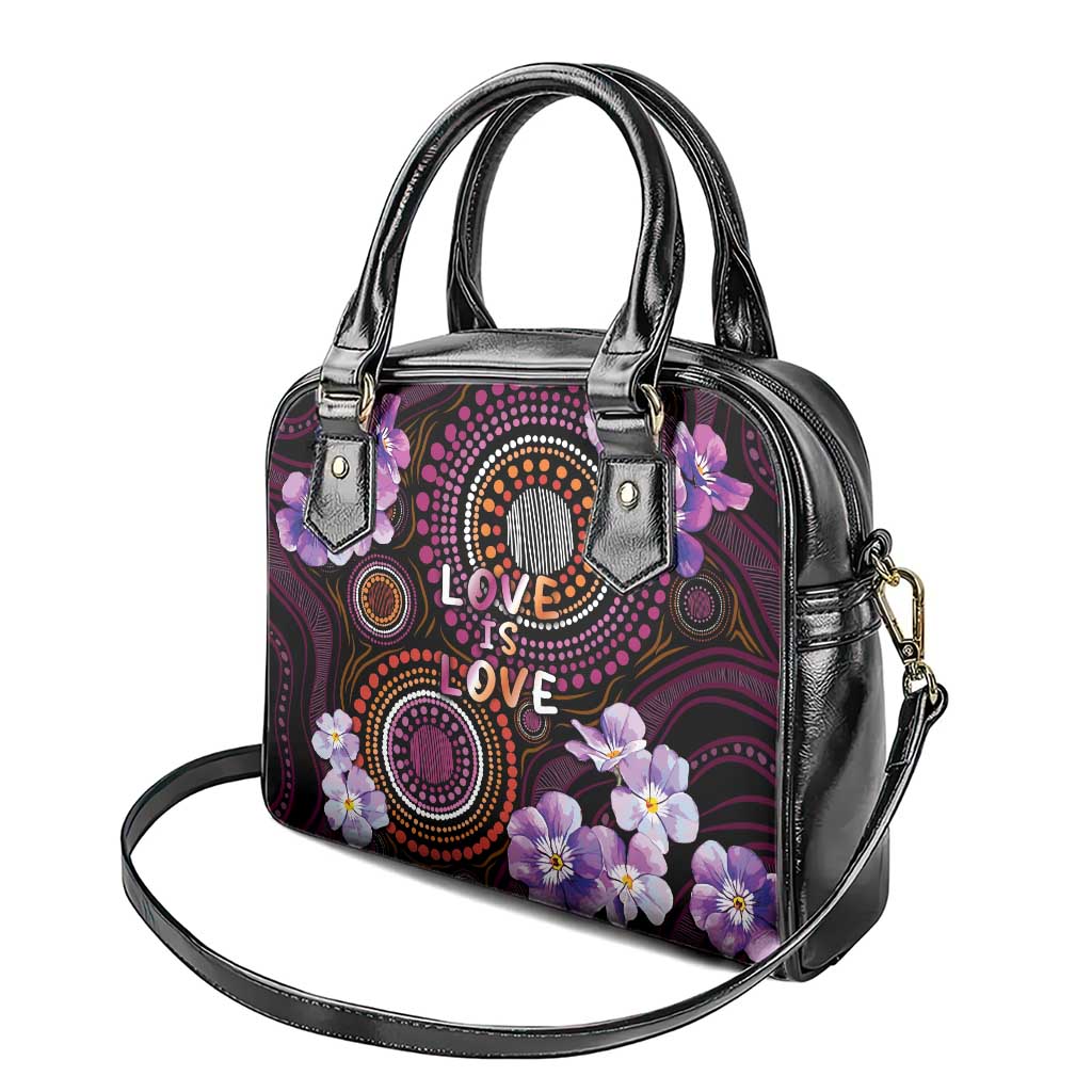 Australia First Nation LGBT - Lesbian Week Shoulder Handbag Sapphic Violet - Love Is Love - Aussie Hoodie
