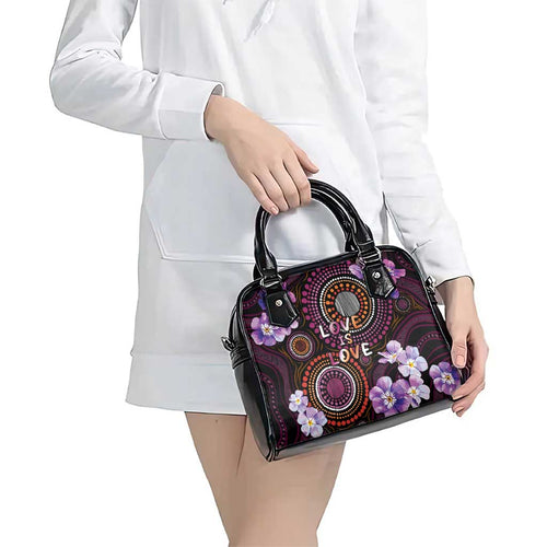 Australia First Nation LGBT - Lesbian Week Shoulder Handbag Sapphic Violet - Love Is Love - Aussie Hoodie