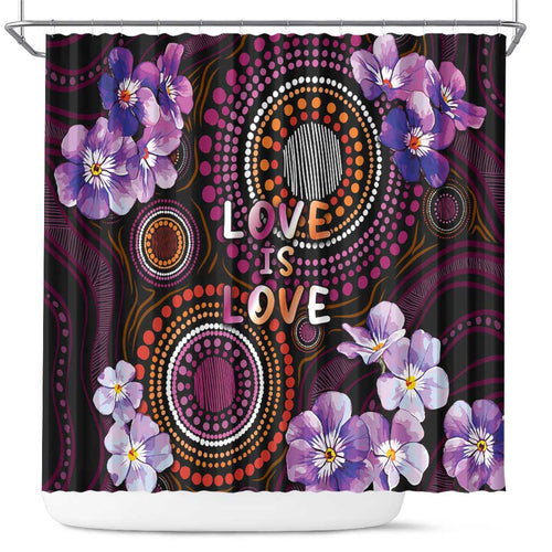 Australia First Nation LGBT - Lesbian Week Shower Curtain Sapphic Violet - Love Is Love - Aussie Hoodie