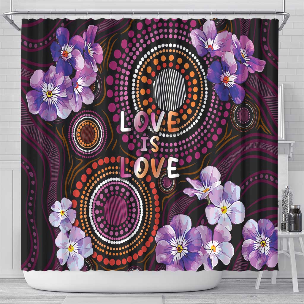 Australia First Nation LGBT - Lesbian Week Shower Curtain Sapphic Violet - Love Is Love - Aussie Hoodie
