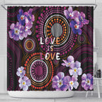 Australia First Nation LGBT - Lesbian Week Shower Curtain Sapphic Violet - Love Is Love - Aussie Hoodie