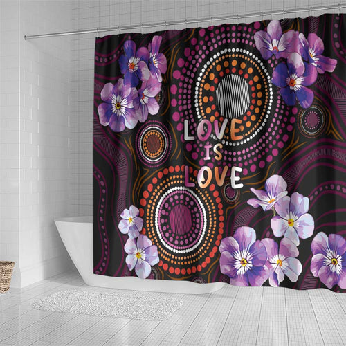 Australia First Nation LGBT - Lesbian Week Shower Curtain Sapphic Violet - Love Is Love - Aussie Hoodie