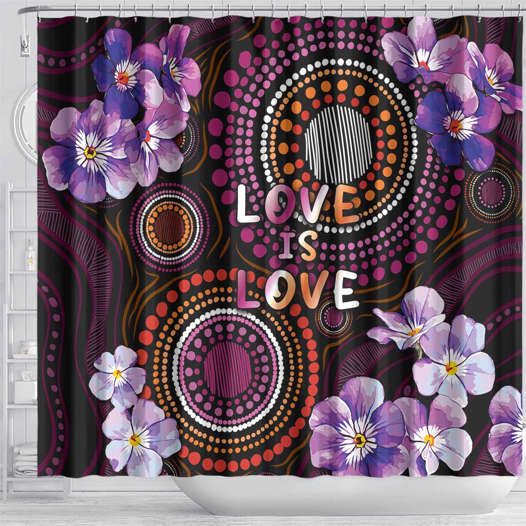 Australia First Nation LGBT - Lesbian Week Shower Curtain Sapphic Violet - Love Is Love - Aussie Hoodie