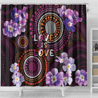 Australia First Nation LGBT - Lesbian Week Shower Curtain Sapphic Violet - Love Is Love - Aussie Hoodie