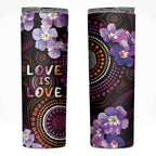 Australia First Nation LGBT - Lesbian Week Skinny Tumbler Sapphic Violet - Love Is Love - Aussie Hoodie