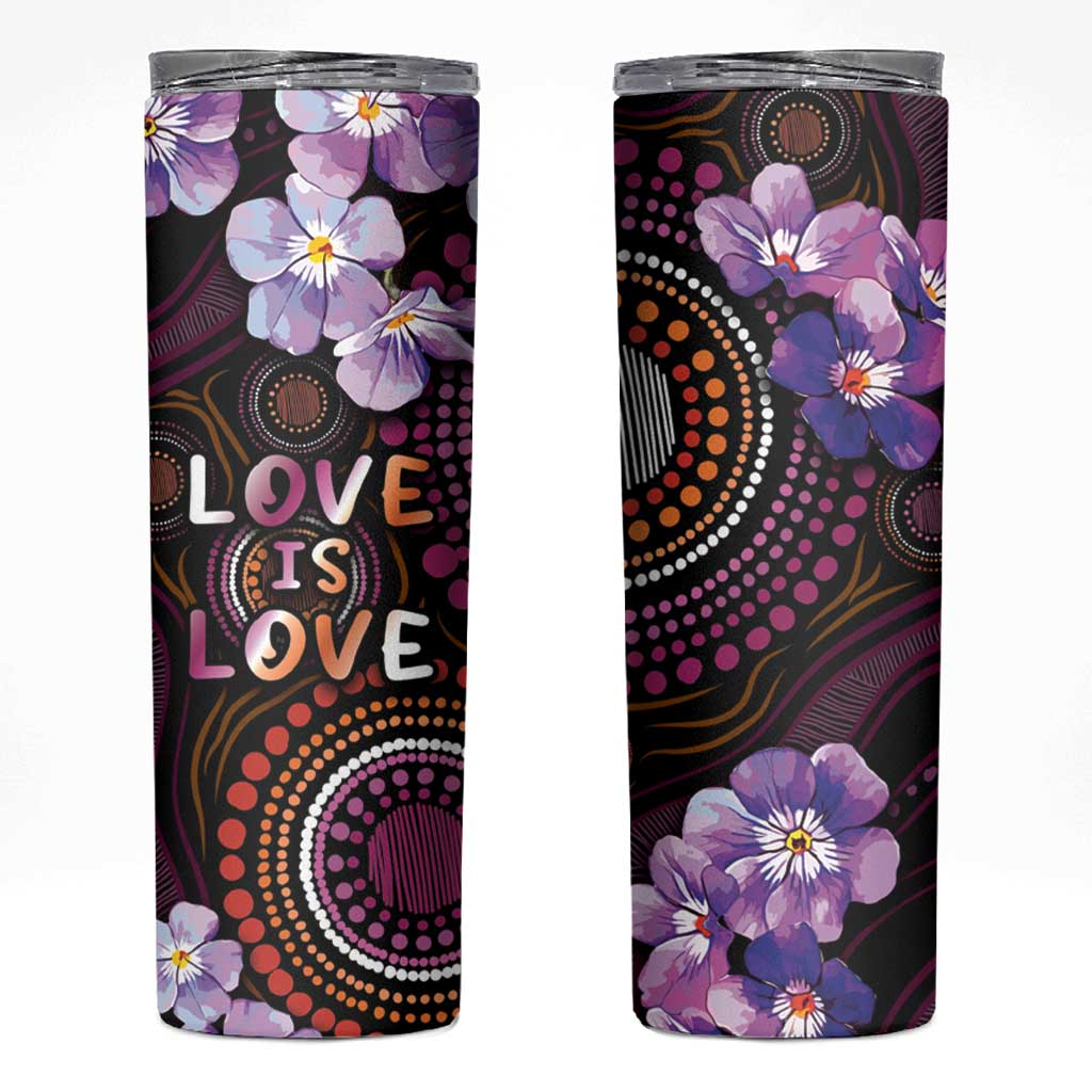 Australia First Nation LGBT - Lesbian Week Skinny Tumbler Sapphic Violet - Love Is Love - Aussie Hoodie