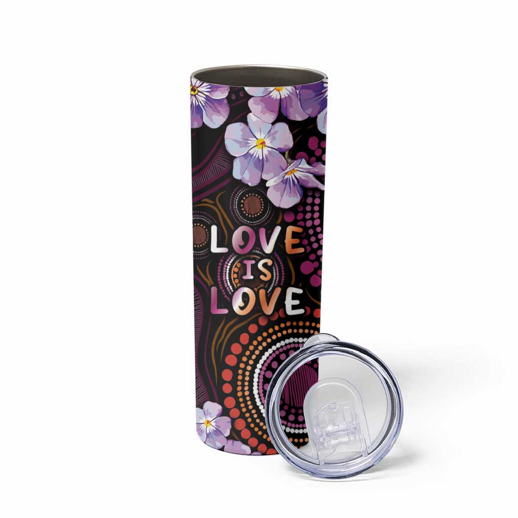 Australia First Nation LGBT - Lesbian Week Skinny Tumbler Sapphic Violet - Love Is Love - Aussie Hoodie