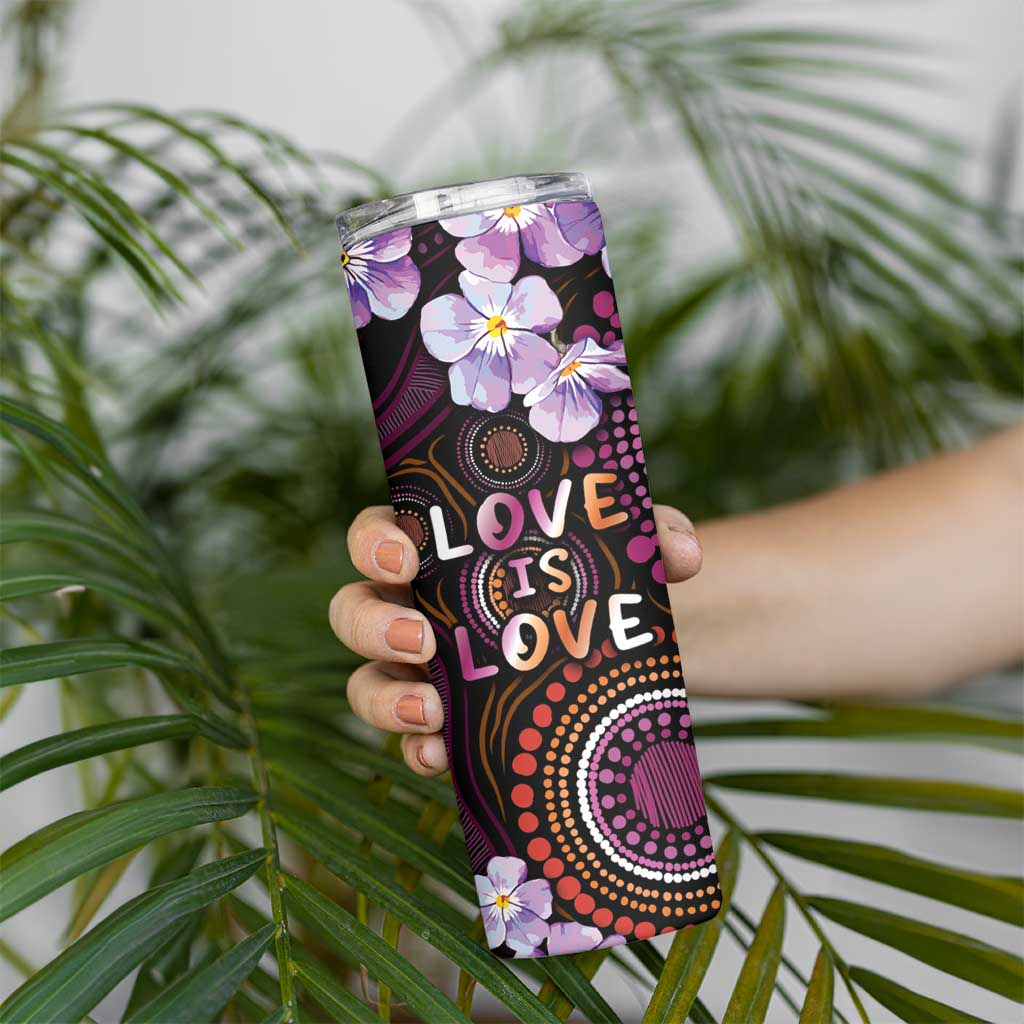 Australia First Nation LGBT - Lesbian Week Skinny Tumbler Sapphic Violet - Love Is Love - Aussie Hoodie