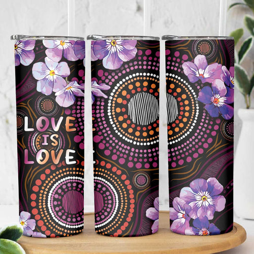 Australia First Nation LGBT - Lesbian Week Skinny Tumbler Sapphic Violet - Love Is Love - Aussie Hoodie