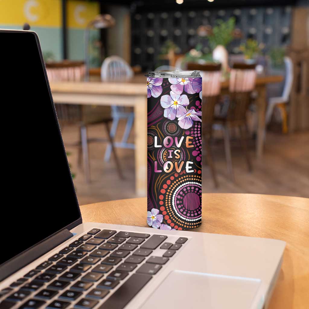 Australia First Nation LGBT - Lesbian Week Skinny Tumbler Sapphic Violet - Love Is Love - Aussie Hoodie