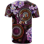 Australia First Nation LGBT - Lesbian Week T Shirt Sapphic Violet - Love Is Love - Aussie Hoodie