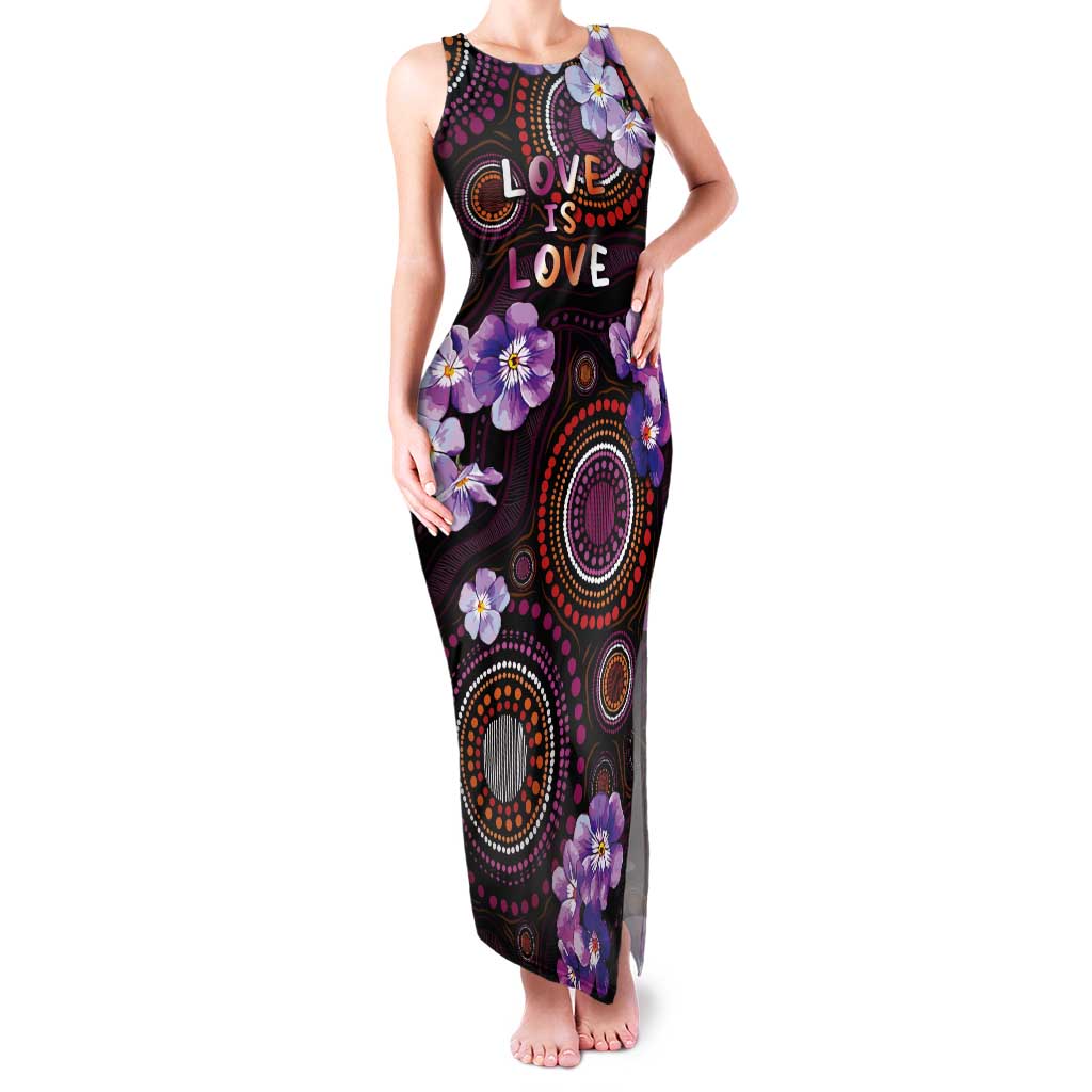 Australia First Nation LGBT - Lesbian Week Tank Maxi Dress Sapphic Violet - Love Is Love - Aussie Hoodie