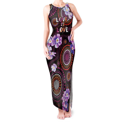 Australia First Nation LGBT - Lesbian Week Tank Maxi Dress Sapphic Violet - Love Is Love - Aussie Hoodie