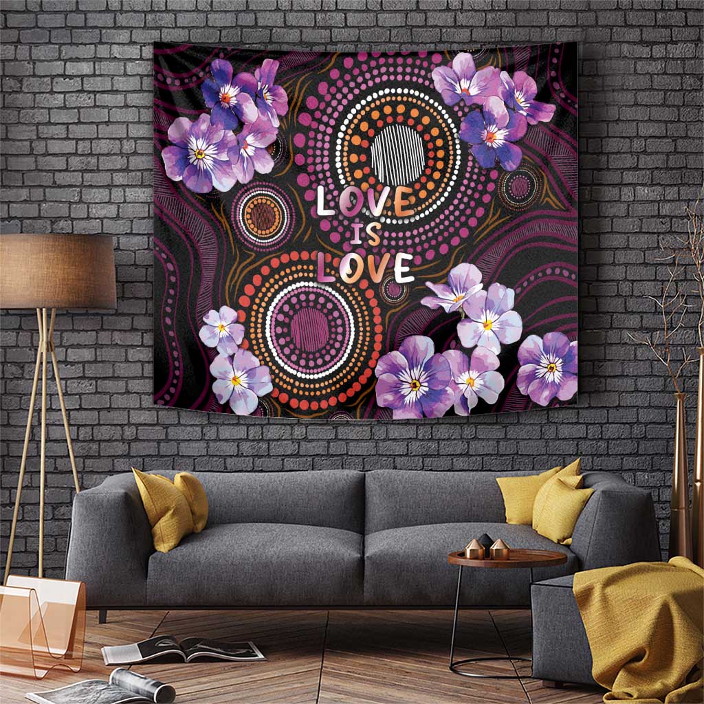 Australia First Nation LGBT - Lesbian Week Tapestry Sapphic Violet - Love Is Love - Aussie Hoodie