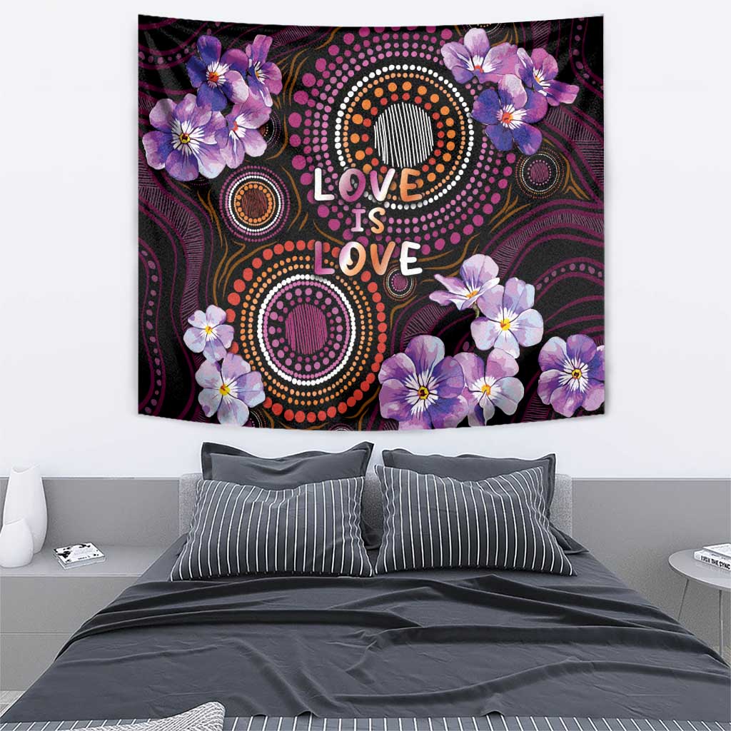 Australia First Nation LGBT - Lesbian Week Tapestry Sapphic Violet - Love Is Love - Aussie Hoodie
