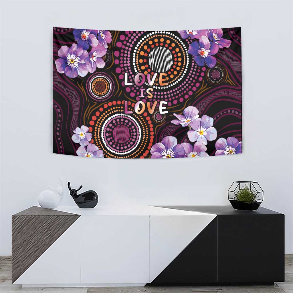 Australia First Nation LGBT - Lesbian Week Tapestry Sapphic Violet - Love Is Love - Aussie Hoodie