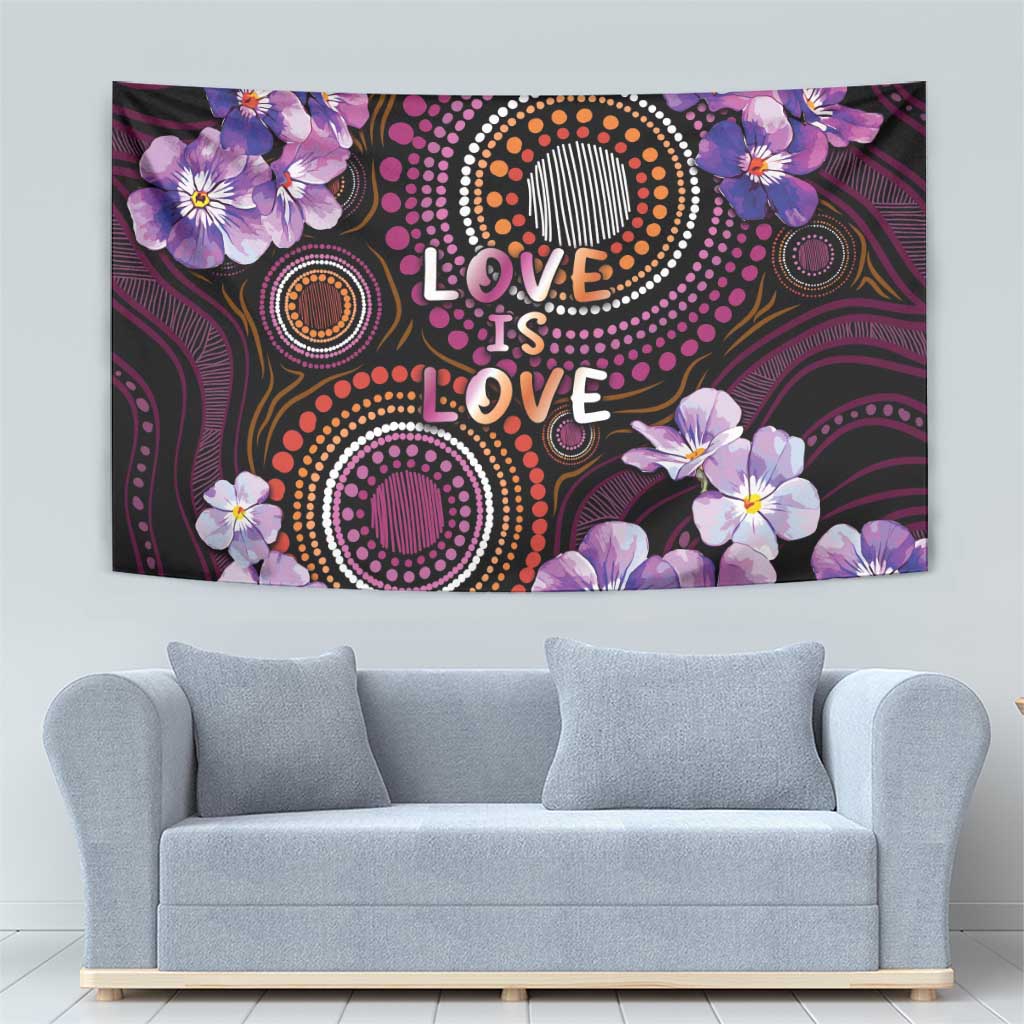 Australia First Nation LGBT - Lesbian Week Tapestry Sapphic Violet - Love Is Love - Aussie Hoodie