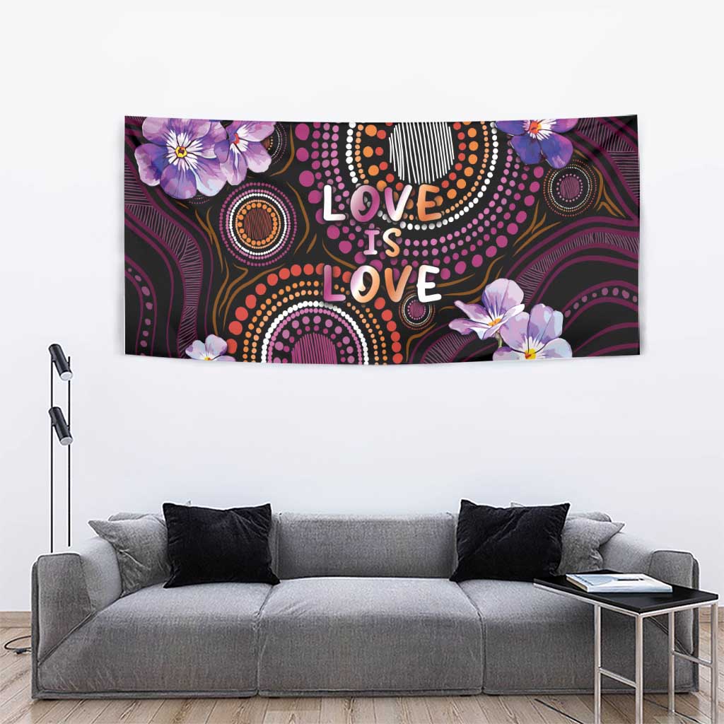 Australia First Nation LGBT - Lesbian Week Tapestry Sapphic Violet - Love Is Love - Aussie Hoodie