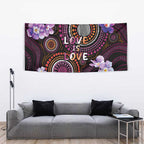 Australia First Nation LGBT - Lesbian Week Tapestry Sapphic Violet - Love Is Love - Aussie Hoodie