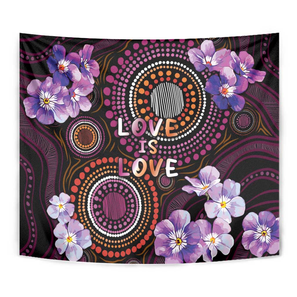Australia First Nation LGBT - Lesbian Week Tapestry Sapphic Violet - Love Is Love - Aussie Hoodie