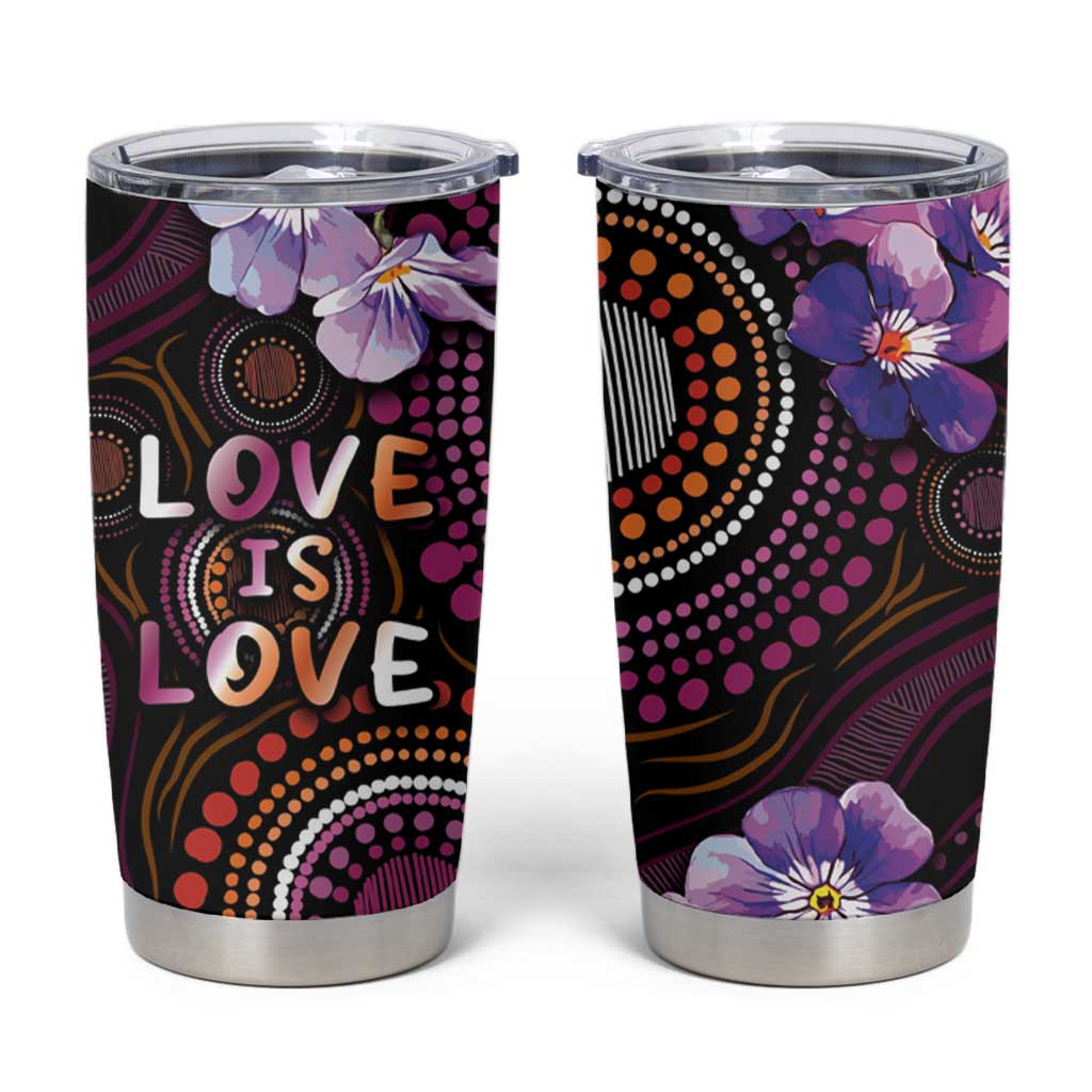 Australia First Nation LGBT - Lesbian Week Tumbler Cup Sapphic Violet - Love Is Love - Aussie Hoodie