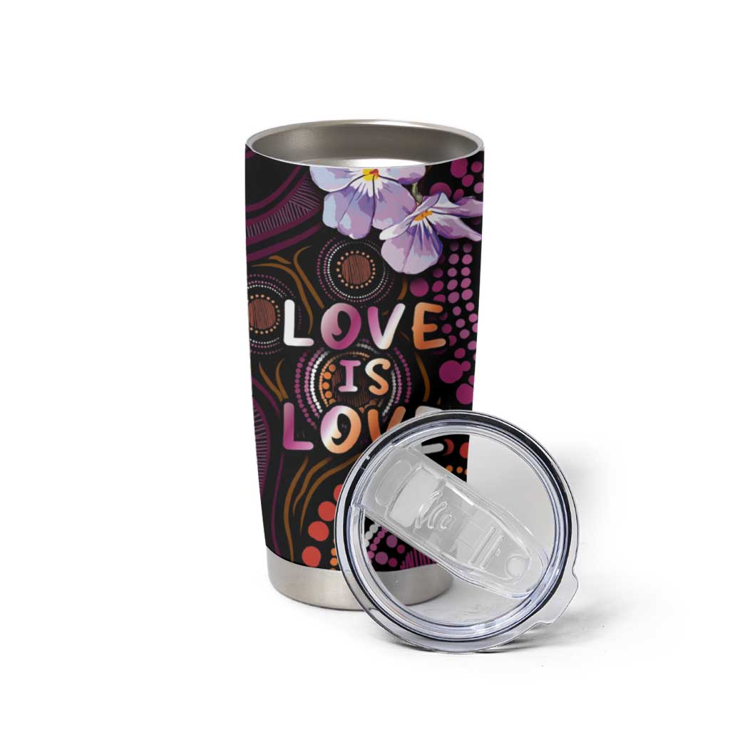 Australia First Nation LGBT - Lesbian Week Tumbler Cup Sapphic Violet - Love Is Love - Aussie Hoodie