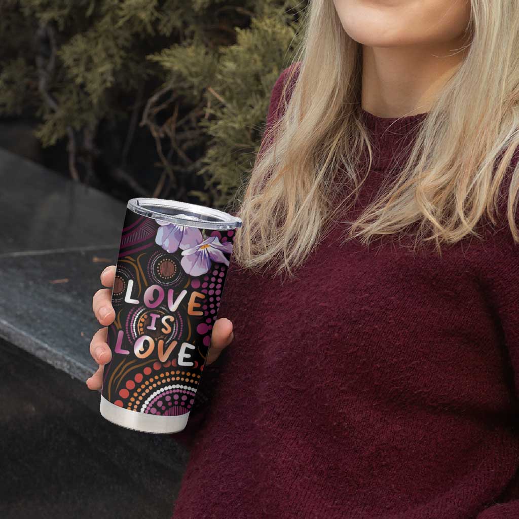 Australia First Nation LGBT - Lesbian Week Tumbler Cup Sapphic Violet - Love Is Love - Aussie Hoodie