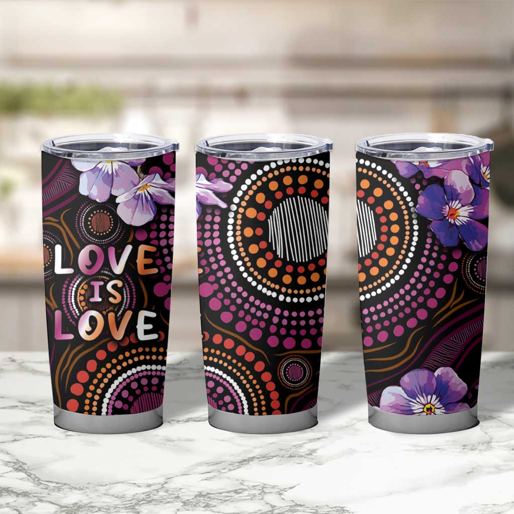 Australia First Nation LGBT - Lesbian Week Tumbler Cup Sapphic Violet - Love Is Love - Aussie Hoodie